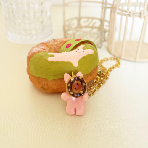 さくらくまのドーナツ　キーホルダー　フェイクスイーツ さくらくまのドーナツキーホルダーフェイクスイーツ
