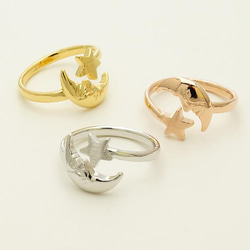 1個入り】☀太陽と月指輪、空、星、ほし、三日月、ペアリング