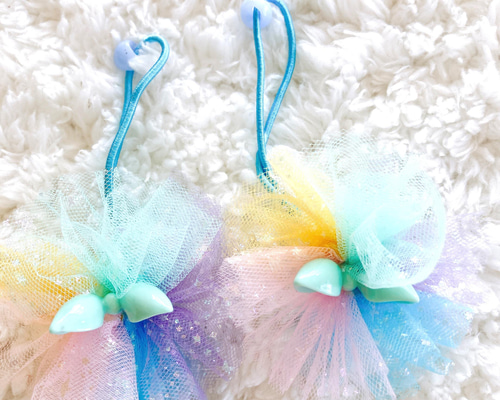 1)ゆめかわヘアゴム2個セット×チュール×うさみみ 雑貨・その他 Abloom