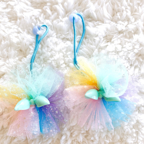 1)ゆめかわヘアゴム2個セット×チュール×うさみみ 雑貨・その他 Abloom