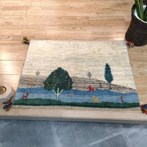 ギャッベ 75x57cm ペルシャ絨毯 手織り ギャベ 玄関マットラグ 絨毯 ギャッベ 75x57cm ペルシャ絨毯 手織り ギャベ 玄関マットラグ 絨毯