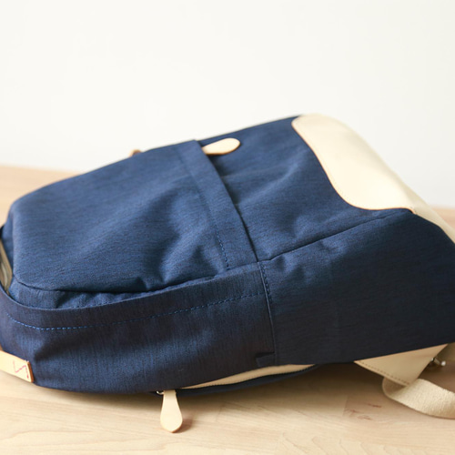 (手づくり)\"絵本の中の世界観\"デニムレザーリュックバックパック刺繍風景帆布 手づくり)