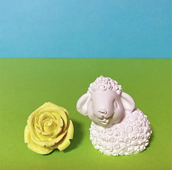 「薔薇＆羊ちゃん」　桜子アロマストーン 3枚目の画像