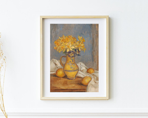 絵画 花(フラワー) 花瓶の花 インテリアアート額付き 水彩画