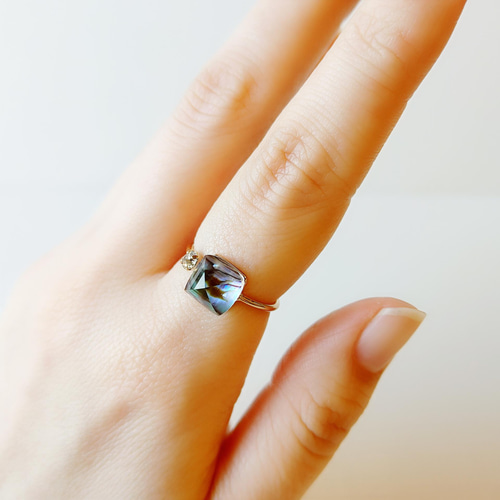 【ひなママ】天然アバロンシェルのデザインフリーサイズリング ひなママ様専用】天然アバロンシェルのデザインフリーサイズリング