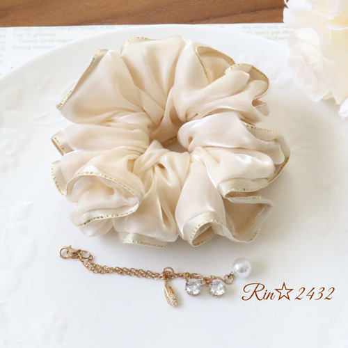 ハンドメイド　シュシュ　オーロラレース　オーダーページ ハンドメイドシュシュオーロラレースオーダーページ