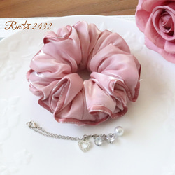 再販5【ラズベリーピンク】ナチュラルリボン♡ヘアゴム