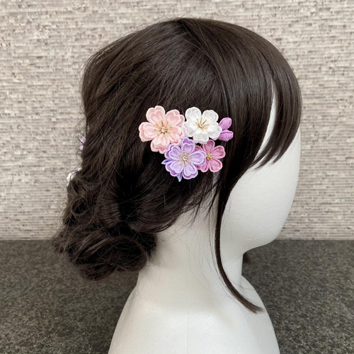 テリィさま専用 確認用 七五三髪飾りセット 薄藤色×桜色 7-29 七五三