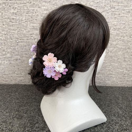 ドドリンさま専用 七五三髪飾りセット 紅藤色×薄藤色 6-72 ドドリンさま専用 七五三髪飾りセット 紅藤色×薄藤色 6-72