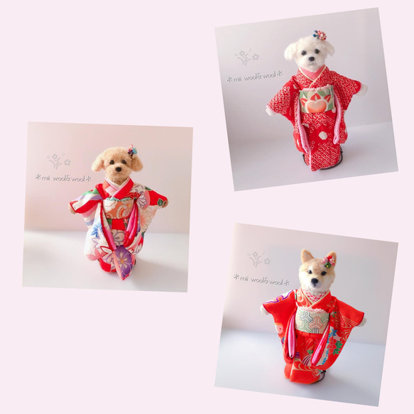 【受注制作】おめかしわんこドール『うちの子オーダー』愛犬の着せ替え人形(mii._.wool) 10枚目の画像