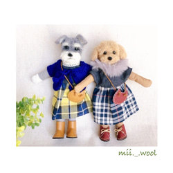 【受注制作】おめかしわんこドール『うちの子オーダー』愛犬の着せ替え人形(mii._.wool) 3枚目の画像