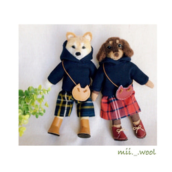 【受注制作】おめかしわんこドール『うちの子オーダー』愛犬の着せ替え人形(mii._.wool) 5枚目の画像