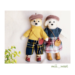 【受注制作】おめかしわんこドール『うちの子オーダー』愛犬の着せ替え人形(mii._.wool) 2枚目の画像
