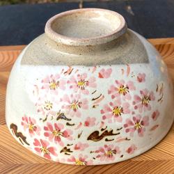 粉引き、桜柄飯碗 3枚目の画像