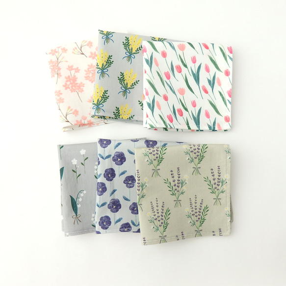 大人かわいいコットンハンカチの3枚ギフト 7枚目の画像