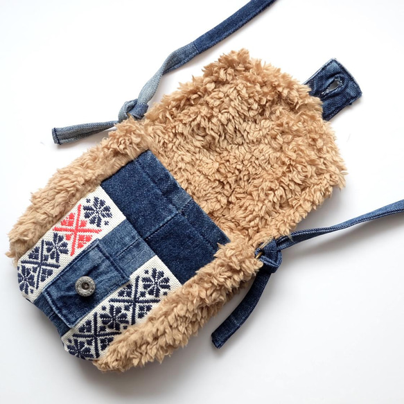 Kogin 生魚片蓬鬆牛仔重製迷你 sacoche 糖果色 [刺繡☺︎Sashiko] Pochette☺︎Boa⌘定制⌘ Bo 第6張的照片