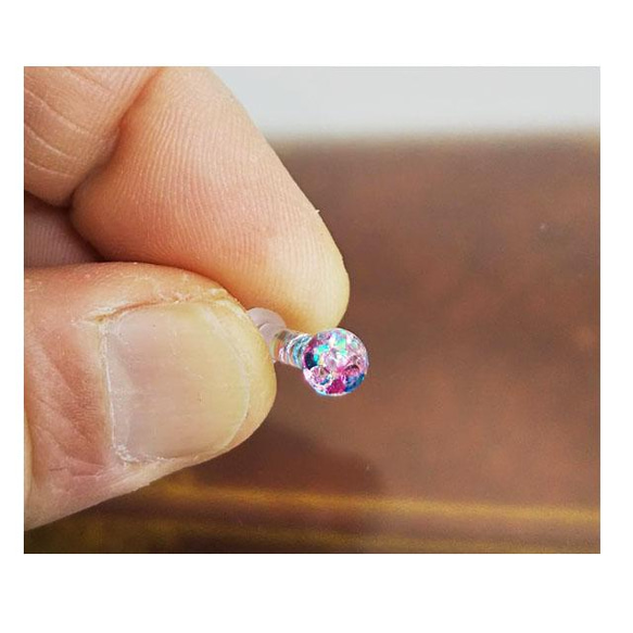 キラキラ 8Gガラスのボディピアス 手作りアレルギーフリー☆8G