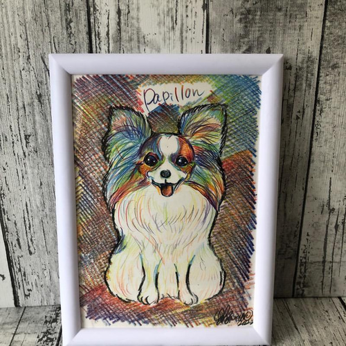 A様専用】4作品 パピヨン 犬 原画 キャンバス BAEZ3