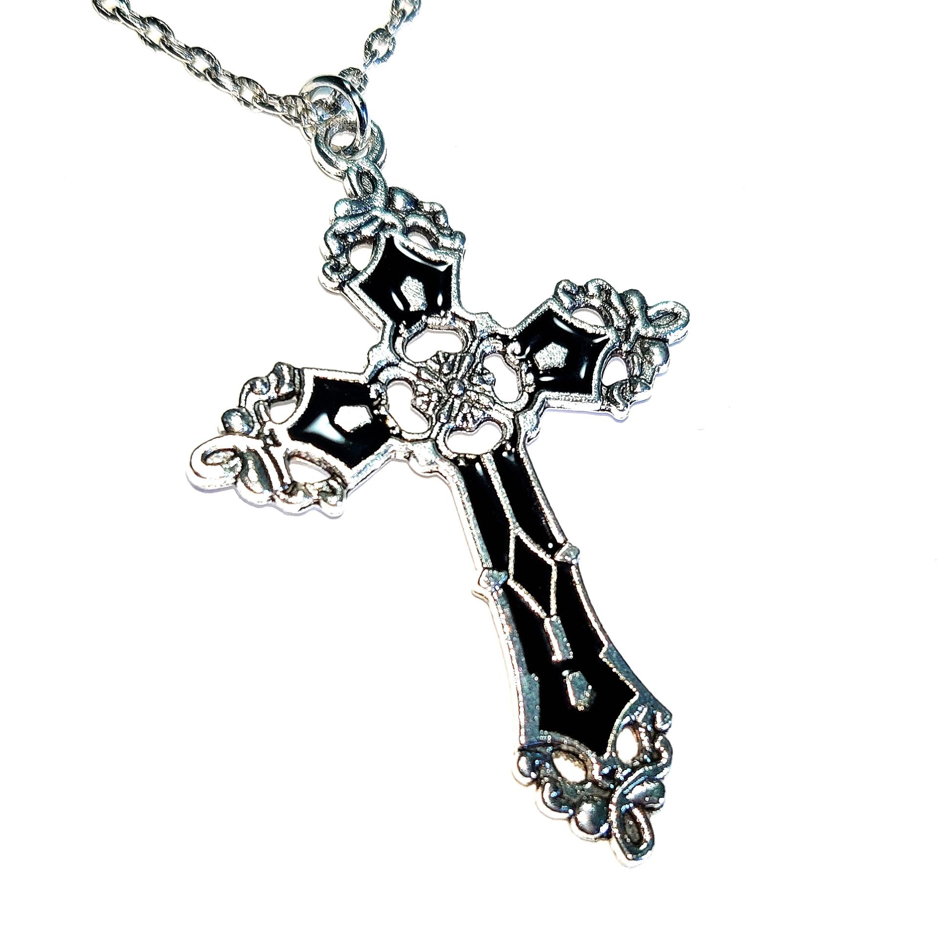 十字架（ゴシッククロス）レリーフ彫刻　アンティークブラック ZIPPO クロス ソリッドフレームメタル アラベスク ジッポ