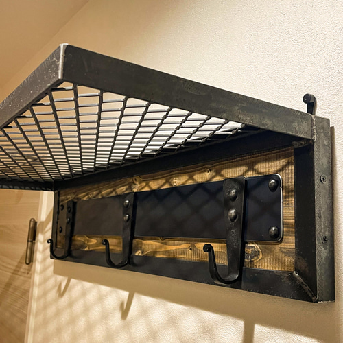 アイアンウォールラック&フックA 上着掛け 壁掛け ハンガー