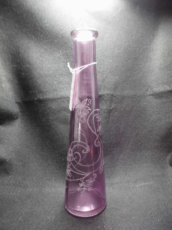 グラスリッツェン　ガラス花瓶　パープル 5枚目の画像