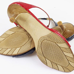精緻易穿 T 字帶穆勒鞋★紅色鱷魚琺瑯 日本製造 真皮 z6566 第4張的照片