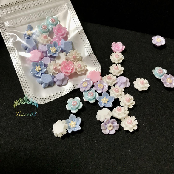 　【mix約20p】樹脂　332#花  パーツ　ネイル　ピアス　ヘアクリップ 3枚目の画像