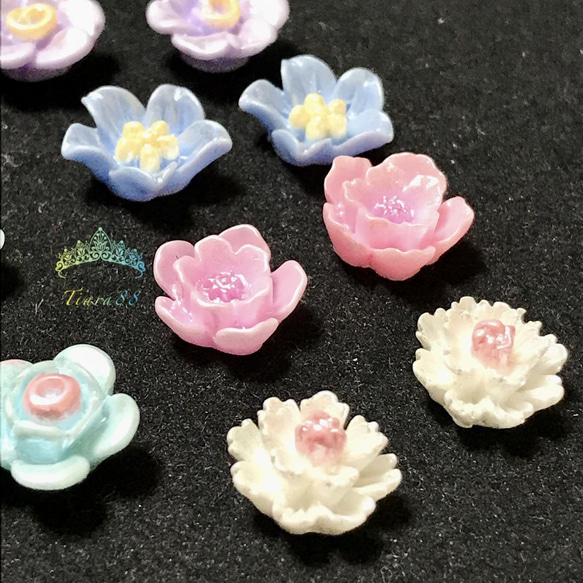 　【mix約20p】樹脂　332#花  パーツ　ネイル　ピアス　ヘアクリップ 1枚目の画像