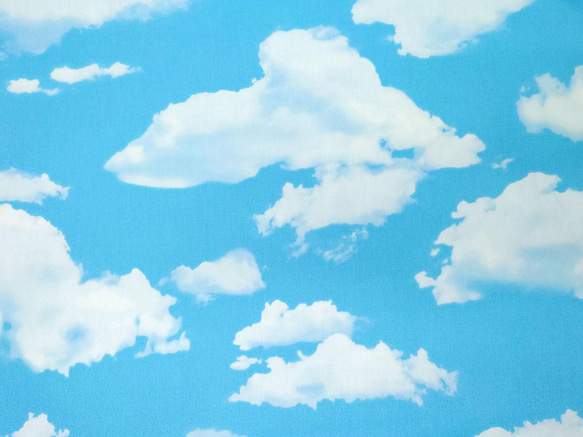 オックス生地【50×110cm】 青い空 青空 雲 晴れ 外 風景 背景 模様替え 生地 布 ブルー 水色 1枚目の画像