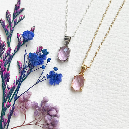 JORIE】宝石質ライトアメジストネックレス14kgf 、S925使用 necklace