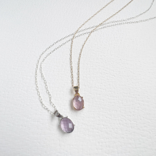 JORIE】宝石質ライトアメジストネックレス14kgf 、S925使用 necklace
