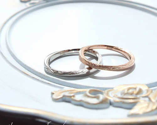 結婚指輪 ペリドット リング k18 ハワイアンジュエリー マリッジ