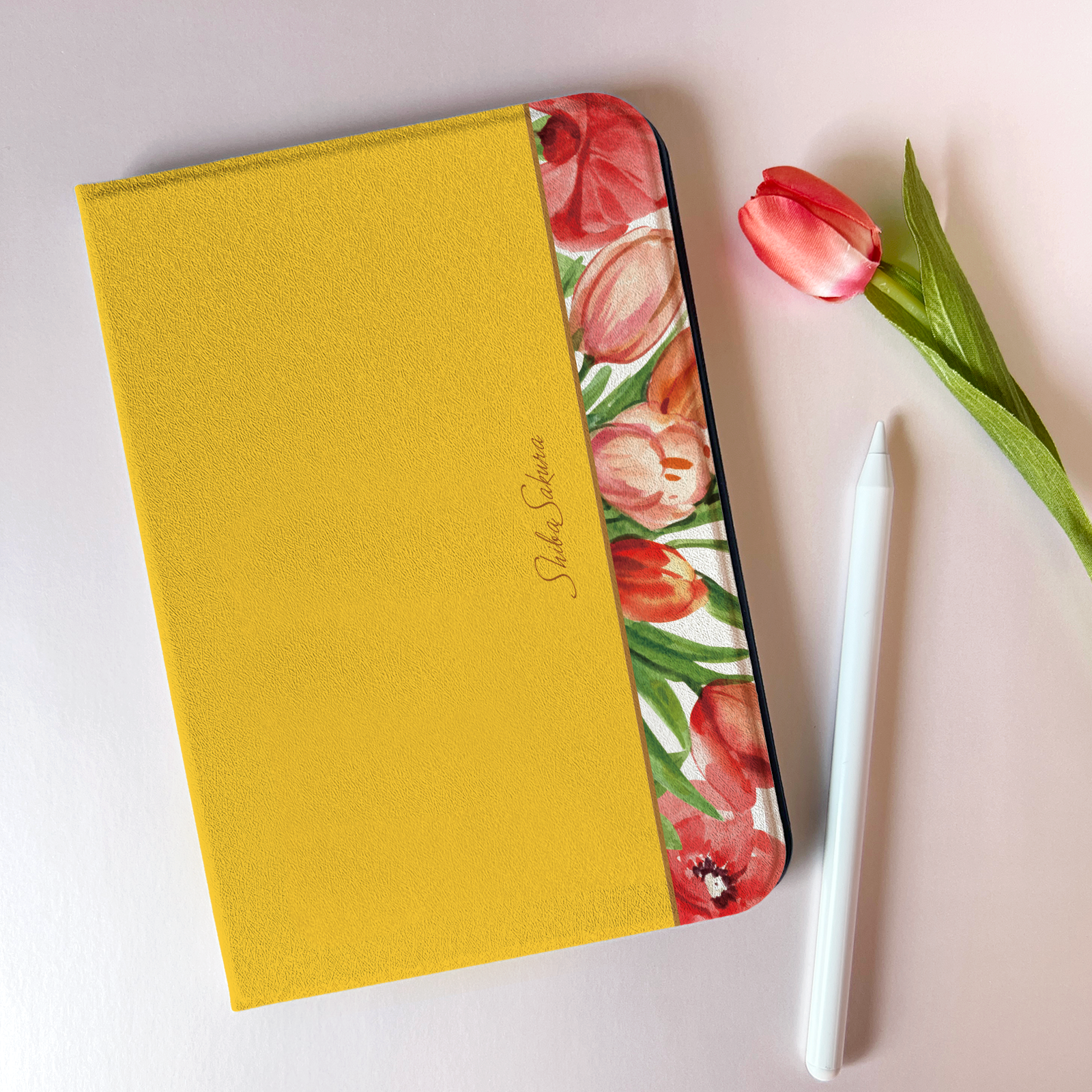 チューリップのiPadケース（イエロー）  チューリップ 春 花 ipadケース カバー タブレットケース