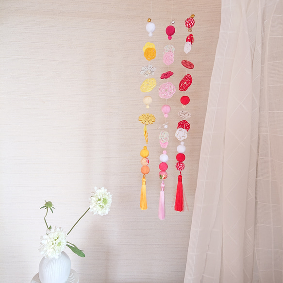 ひな祭りの吊るし飾り〈黄色〉*たんぽぽ*005* モビール yannn 通販