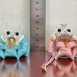 つまみ細工のミニ雛人形(大) 3枚目の画像