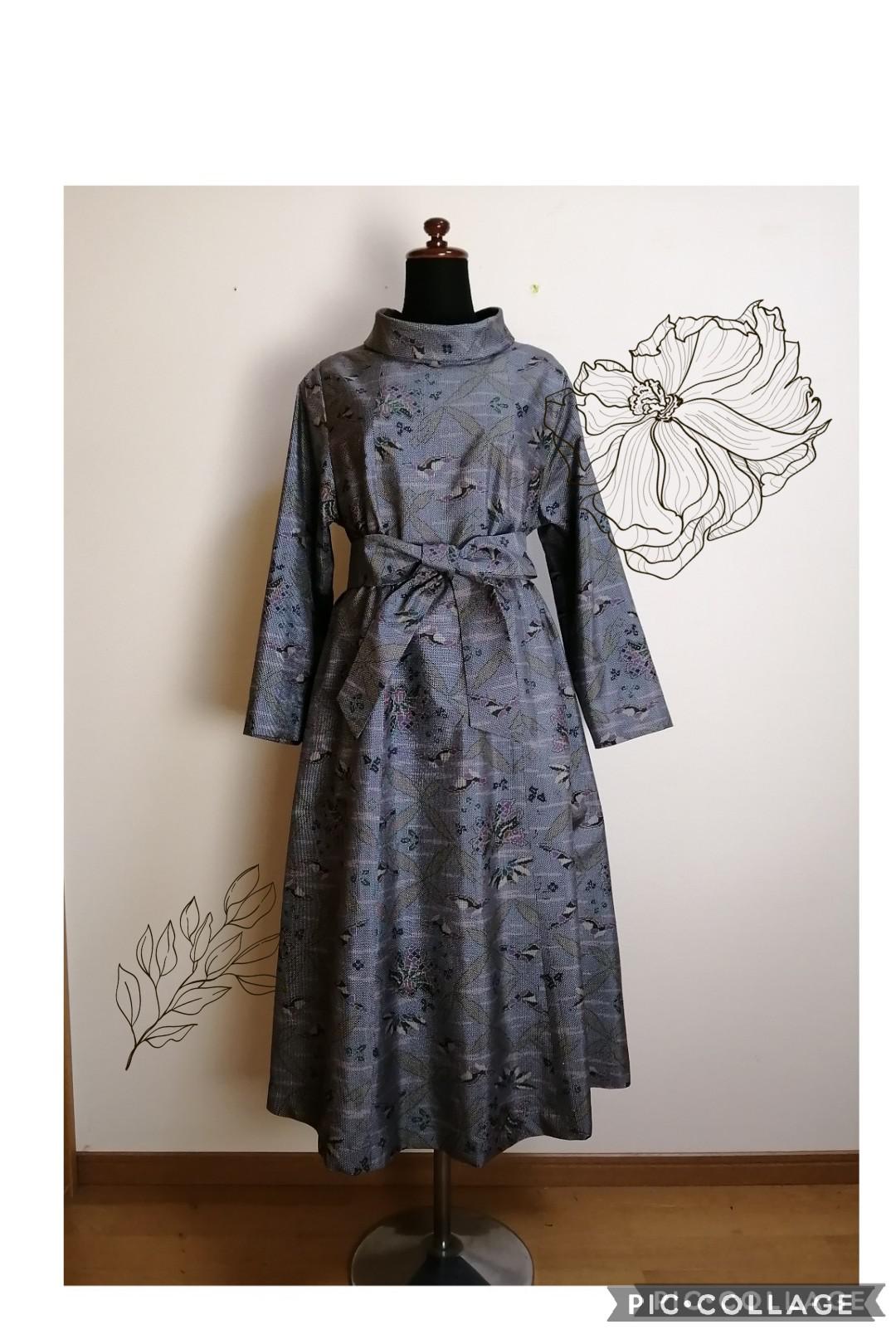 着物リメイクワンピース3433 着物リメイクワンピース3433