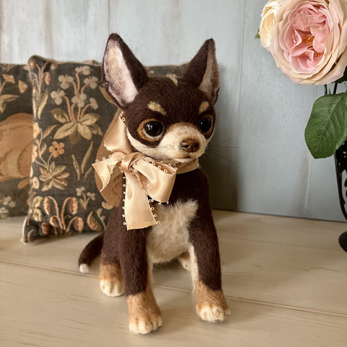 ame 羊毛フェルト 犬 チワワ チョコタンちゃん Yahoo!オークション - 羊毛フェルト チワワ チョコタン 犬
