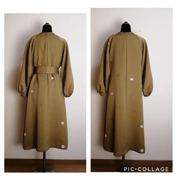 着物リメイク　ワンピース　ハンドメイド 