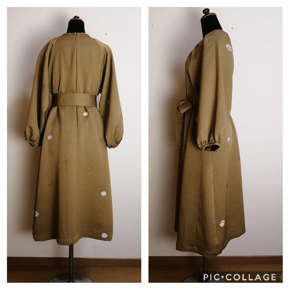 着物リメイク　ワンピース　ハンドメイド 