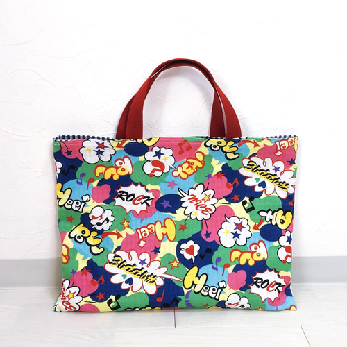 セール】入園入学セット アメリカンコミック レッスンバッグ ＆ 上履き  