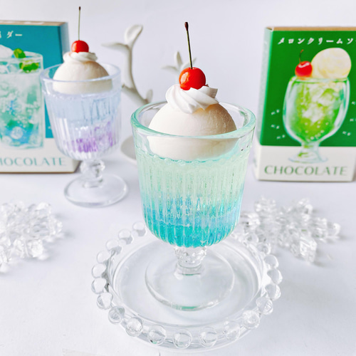 キラキラクリームソーダ フェイクスイーツ ペーパーウエイト