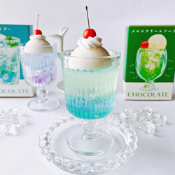 青空のクリームソーダ フェイクスイーツ ペーパーウエイト スイーツ