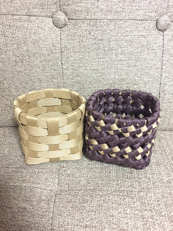 エコクラフト　クラフトバンド　小物入れセットとゴミ箱 エコクラフト クラフトバンド 小物入れセットとゴミ箱