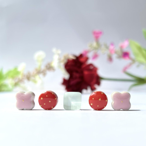 桜ハンドメイド2022 春 桜 桜ピンク ガラスタイル 鮮やか 美濃焼 