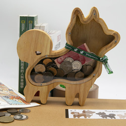 叮噹柴木質存錢筒 柴犬迷居家裝飾必備 精裝送禮 第5張的照片