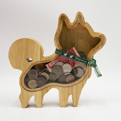 叮噹柴木質存錢筒 柴犬迷居家裝飾必備 精裝送禮 第2張的照片