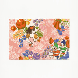 ポストカード「お姫様のレース　ピンク」 3枚入　レースとお花と白雪姫 1枚目の画像