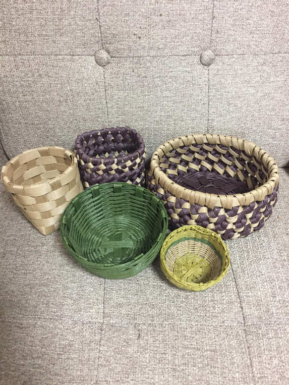 受注製作】クラフトバンド 小物入れ お菓子入れ ペン立て アクセサリー