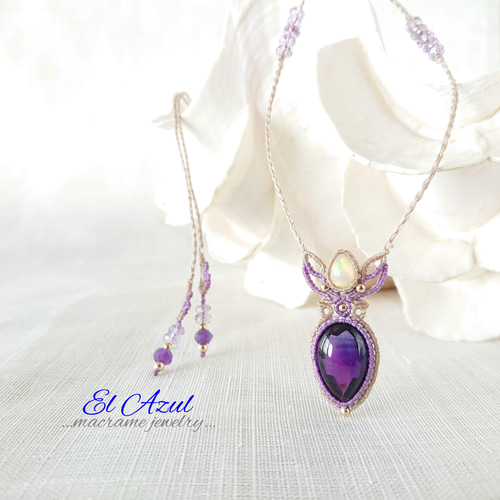 宝石質オパールのマクラメネックレス 楽天市場】カンテラオパール（メキシコ産）10月誕生石