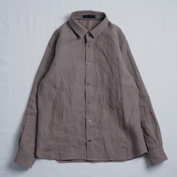 [S size] [Introduction] Linen Shirt Unisex shirt / 丁香茶 t034e-cja 第8張的照片